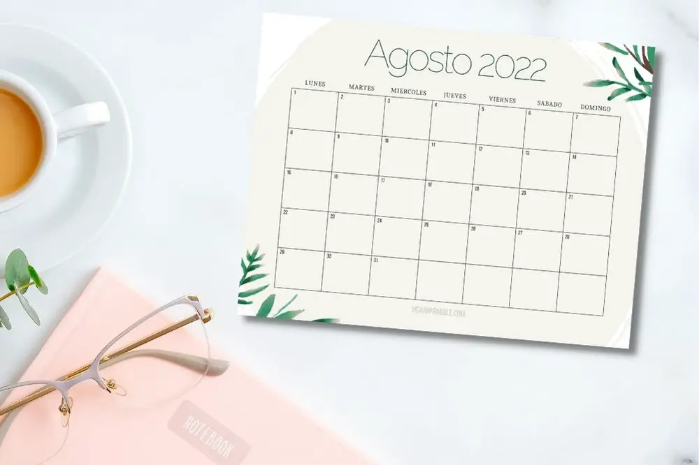 Calendario Agosto 2022