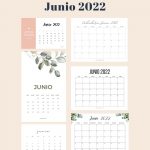 Calendarios Junio 2022 imprimibles
