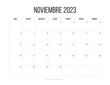 diseño de calendario de noviembre de 2023