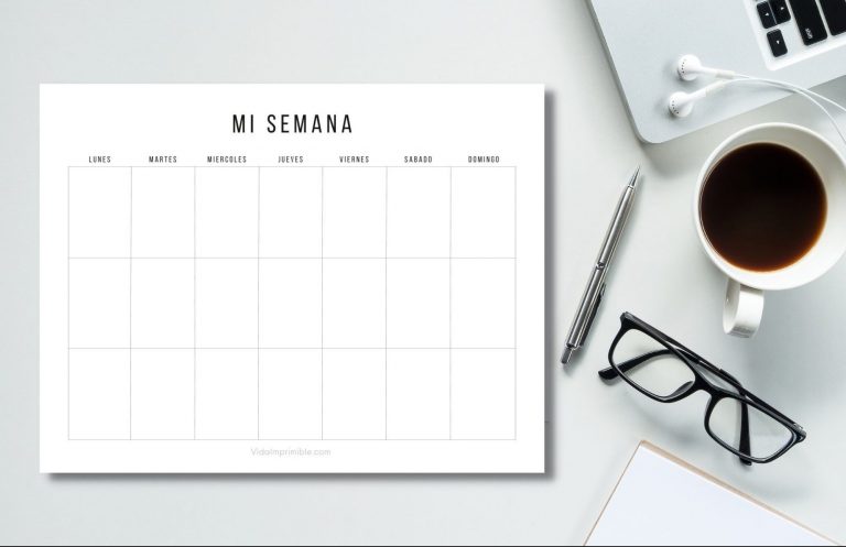 Planificador Semanal Simple Minimalista Vida Imprimible