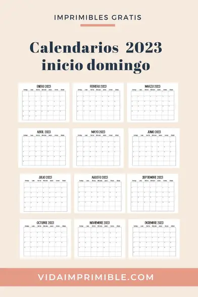 Calendario 2023  Almanaques para imprimir, Horarios para imprimir,  Manualidades sencillas y bonitas