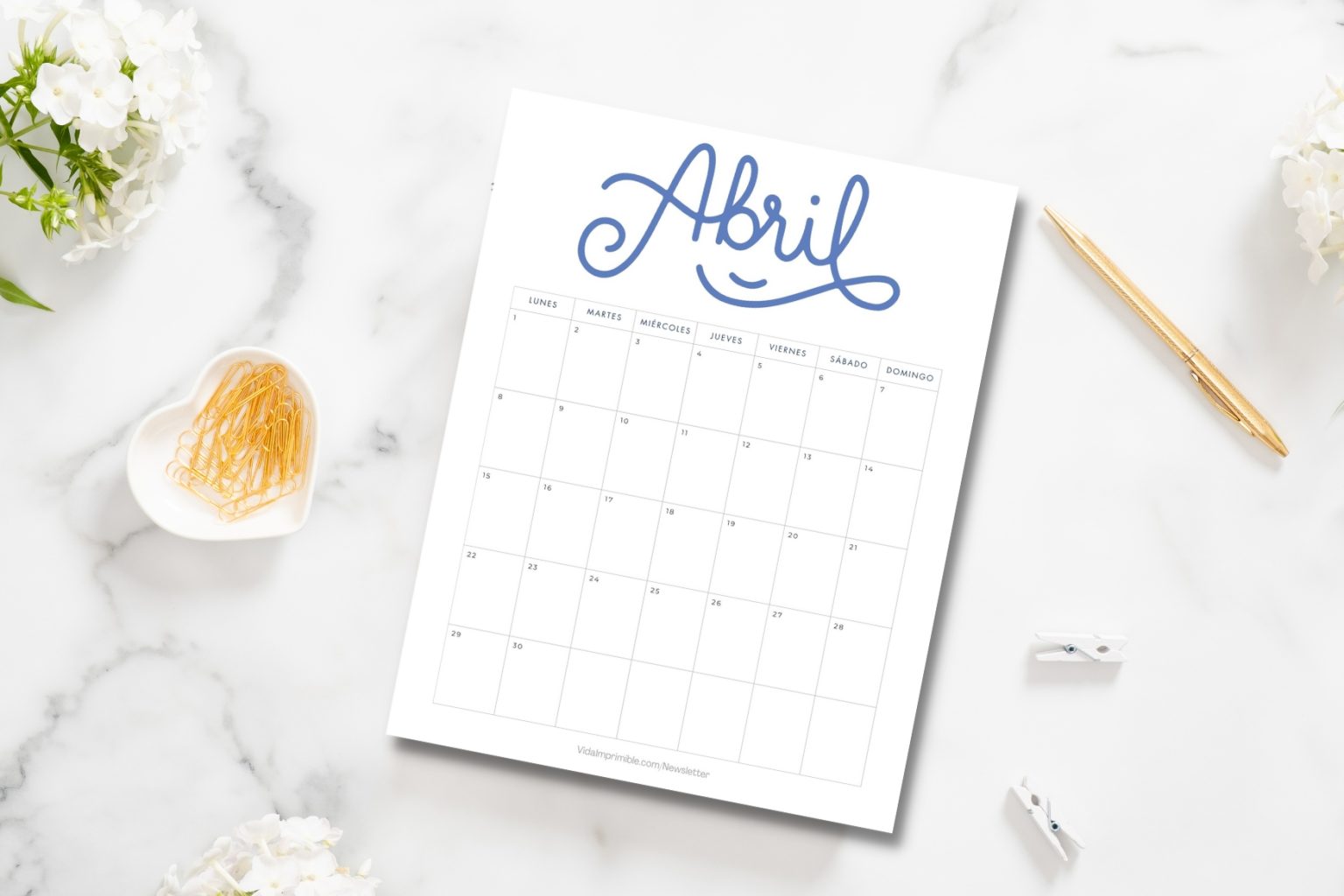 10+ PDF Calendarios de Abril 2024 para Imprimir