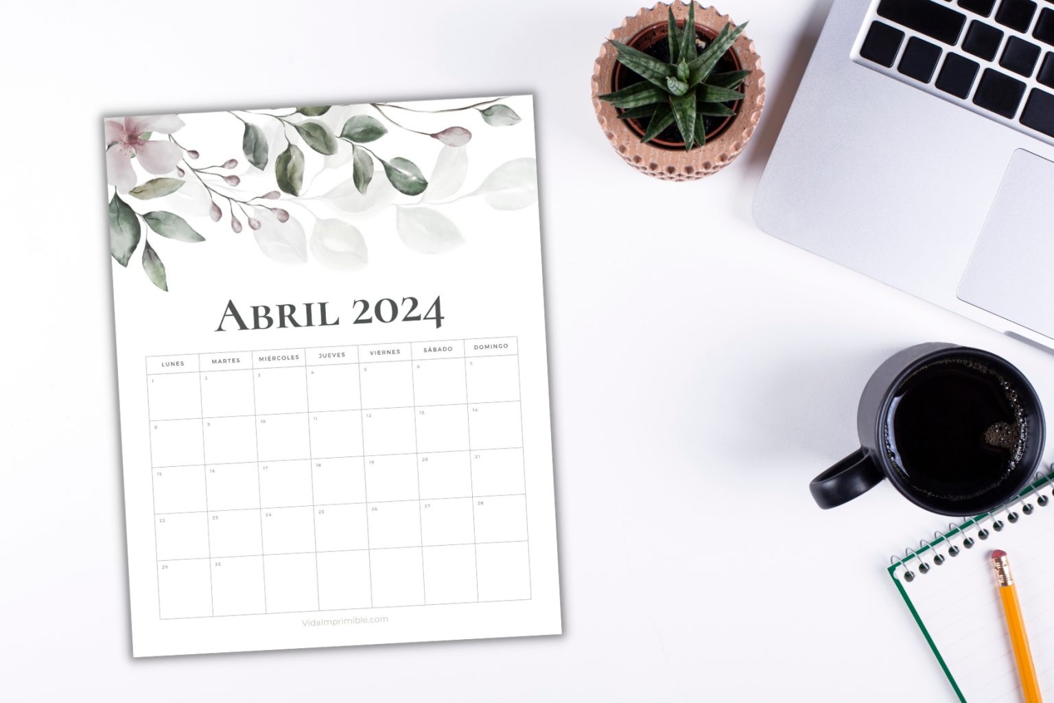 10+ PDF Calendarios de Abril 2024 para Imprimir