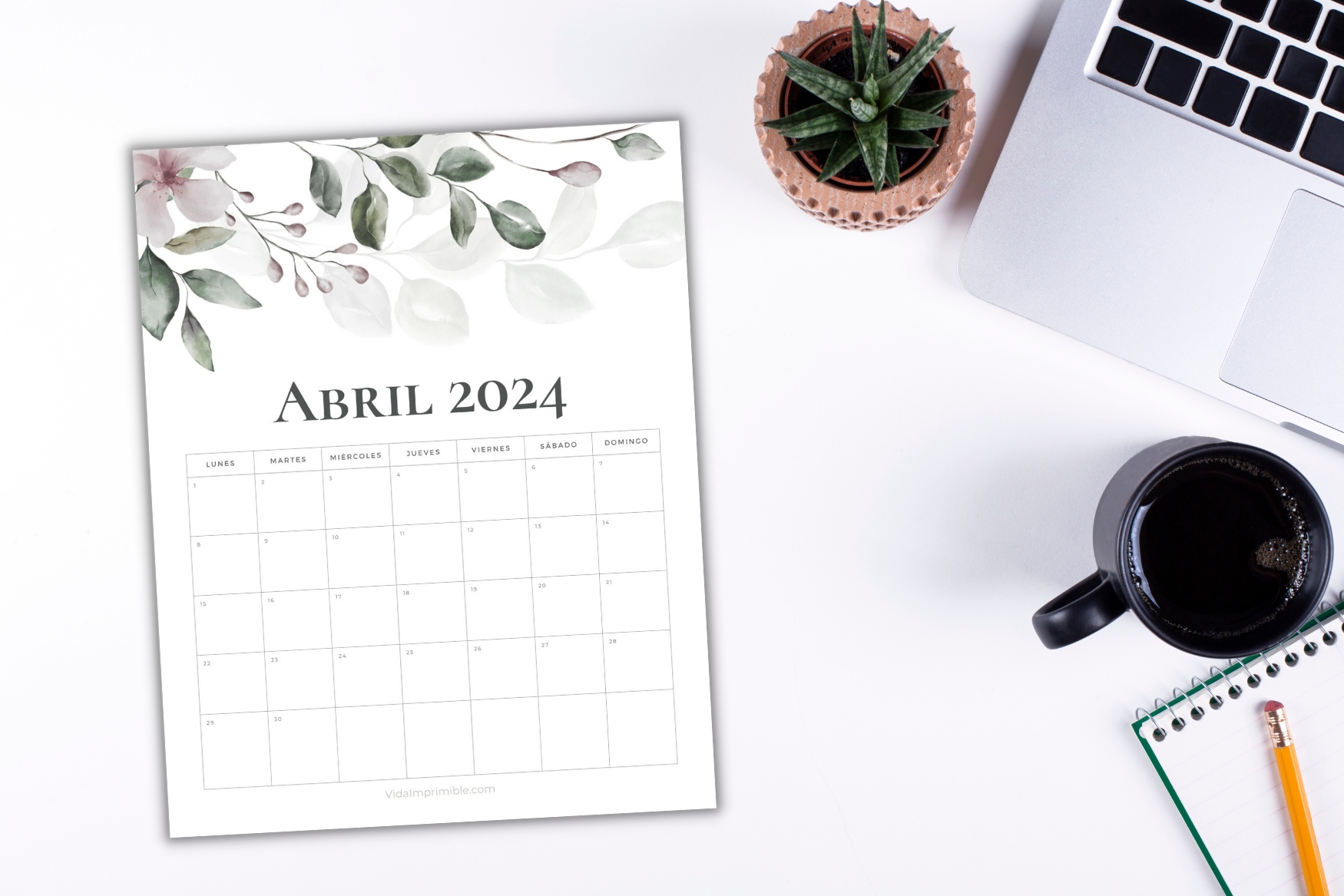 10+ PDF Calendarios de Abril 2024 para Imprimir